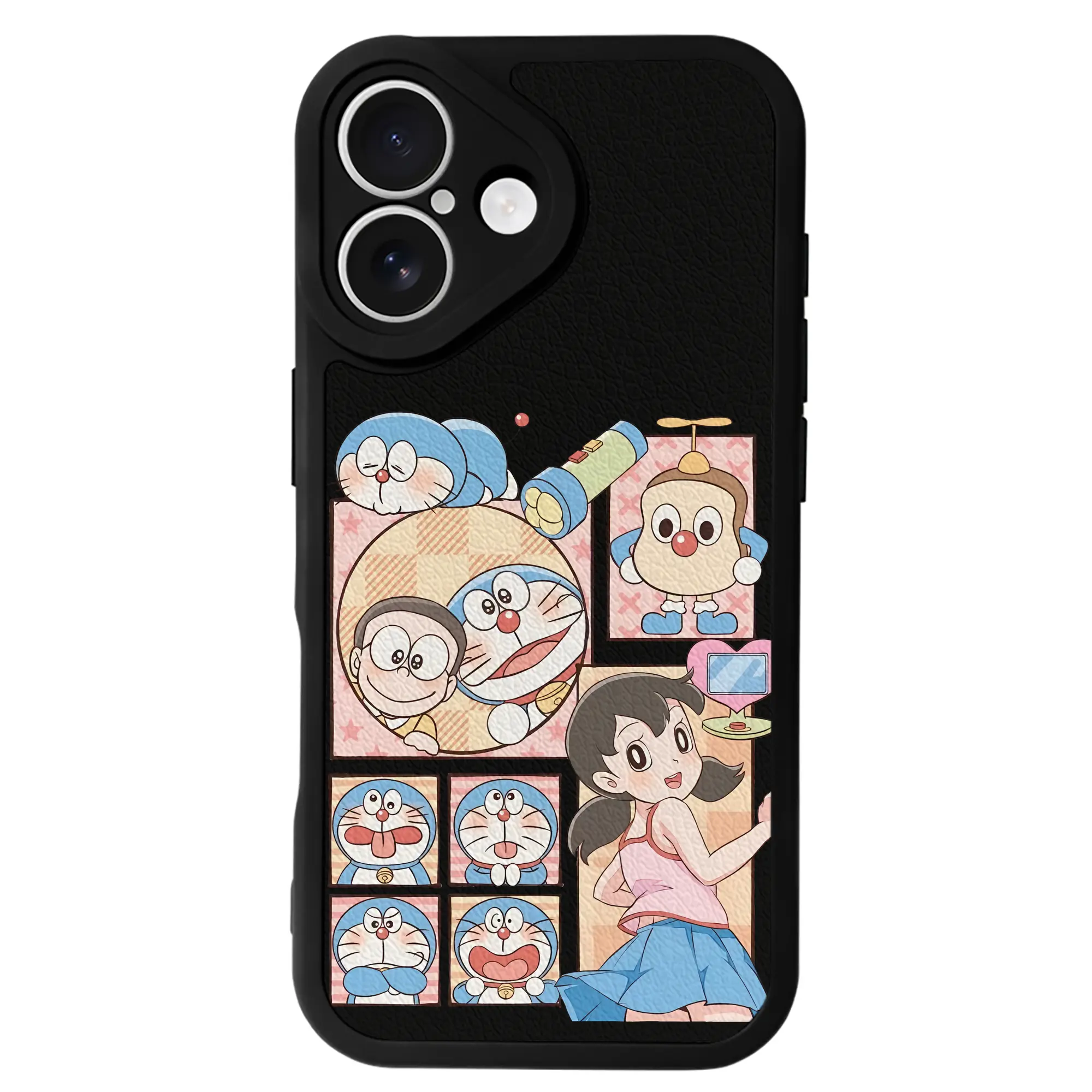 ドラえもん グッズドラえもん - IPhone 16シリーズ対応 ・ シリコンスマホケース ・ レザー調 ・ 高精度フィット ・ 耐衝撃 ・ ワイヤレス充電対応 ・ 精密カット